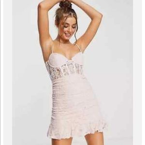 NWT— Bardot Danni Corset Mini Dress in soft pink